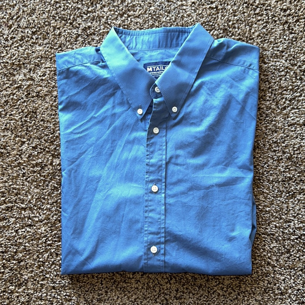 MTAILOR | Blue Tailored Fit Dress Shirt 17” x 34”